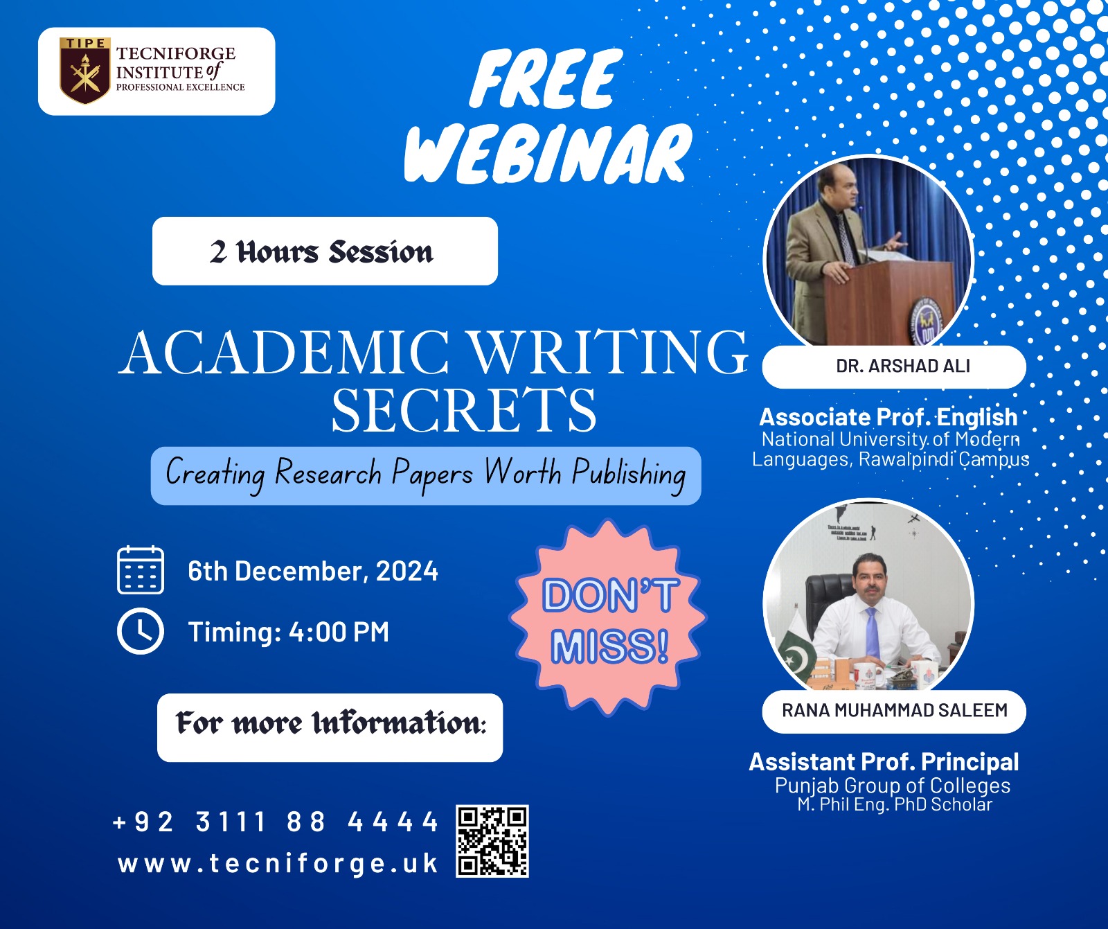 Free webinar Research Writing and Methods